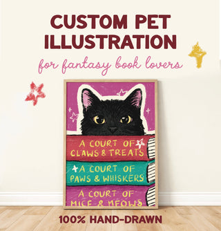 Custom Dog Illustration – Book Stack