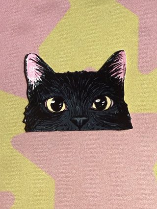Peekaboo Black Cat Sticker