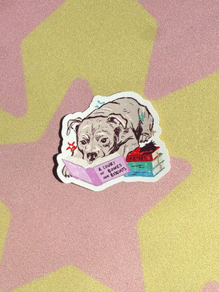 Staffie Dog Fantasy Reading Sticker