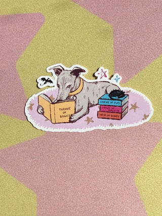 Greyhound Dog Fantasy Reading Sticker