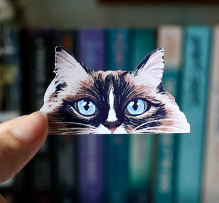 Siberian Cat Peeker Sticker