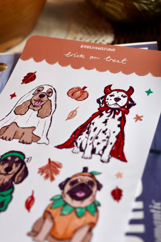 Devil-matian Dog Autumn Sticker Dalmatian