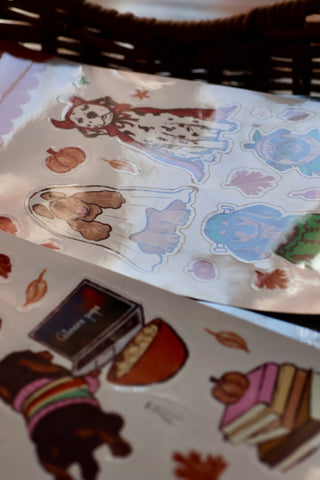 Trick or Treat Sticker Sheet Dogs in Costumes