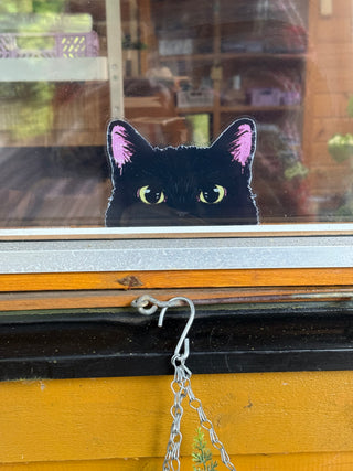 Car & Window Black Cat Peeker Sticker
