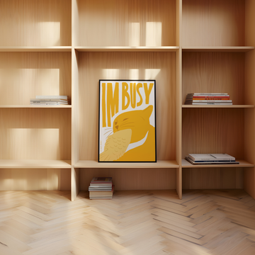 I'm Busy Cat Print without a frame