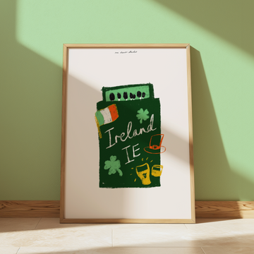Ireland Doodle Matchbox Print without a frame
