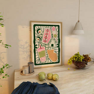 Japanese Food Basket Art Print