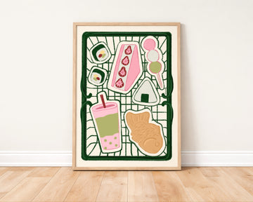 Japanese Food Basket Art Print without a frame