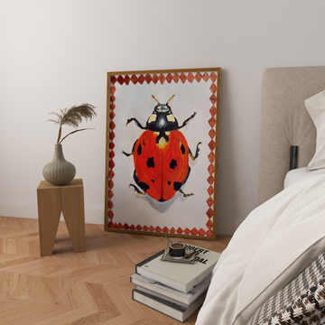 Ladybug Painting Countryside Series Art Print without a frame