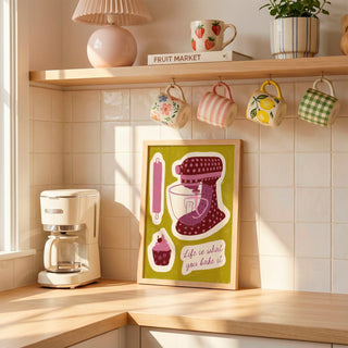 Life is What You Bake It Art Print | Baking Kitchen Wall Art