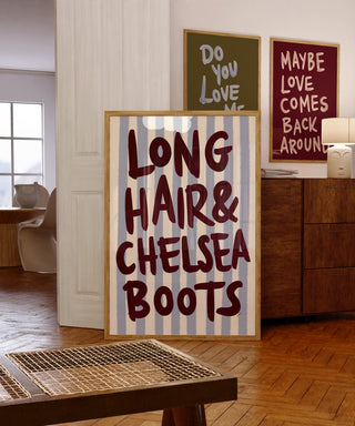 Long Hair & Chelsea Boots Art Print | Music Inspired Wall Art Print