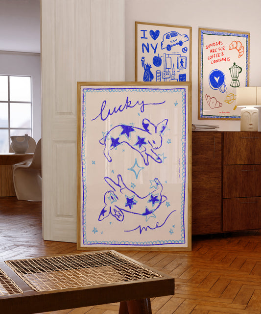 Lucky Me Bunnies Print DIGITAL DOWNLOAD