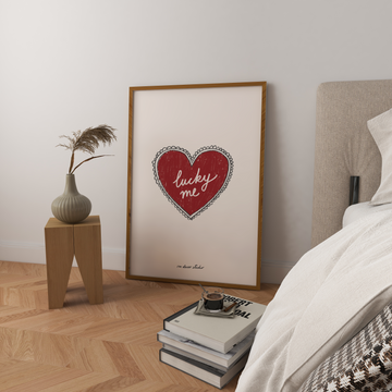 Lucky Me Heart Print without a frame