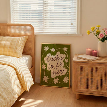 Lucky To Be Here Clover Art Print without a frame