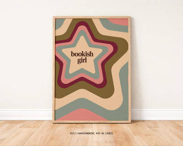 Bookish Girl Art Print | Book Lover Wall Art without a frame