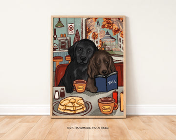 Woof's Diner Print 2 | 2 pups without a frame
