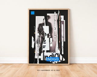 RM Indigo Collage Art Print | Digital Download
