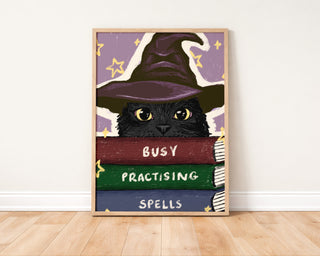 Busy Practicing Spells Art Print