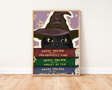 Harry Pawter Book Art Print without a frame