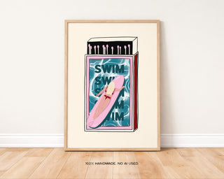 Swim Matchbox Art Print