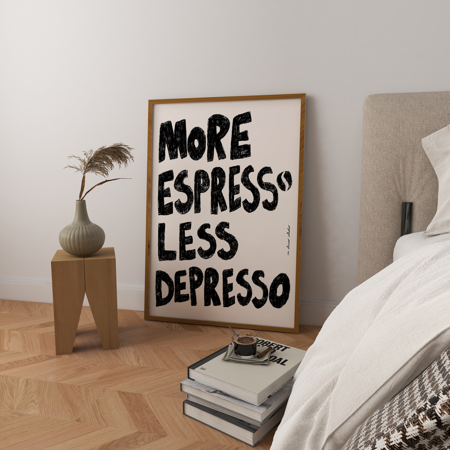 More Espresso Less Depresso Art Print
