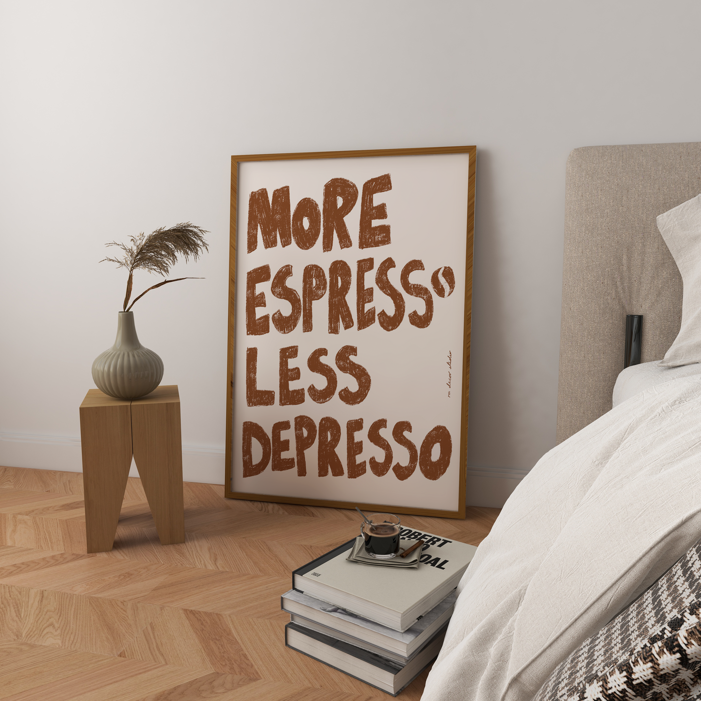More Espresso Less Depresso Art Print