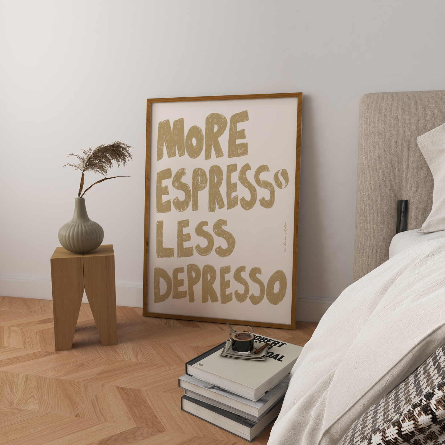 More Espresso Less Depresso Art Print