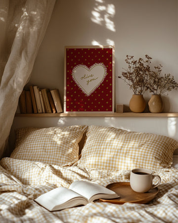 Olive You Heart Art Print without a frame