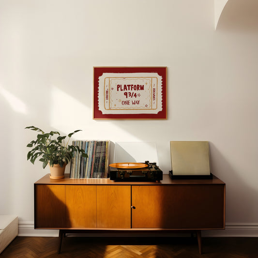 Platform 9 3/4 Singular Ticket Art Print DIGITAL DOWNLOAD