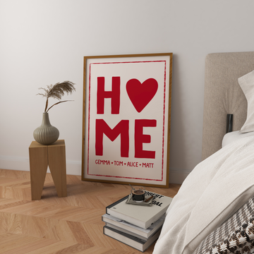 Personalised Name Home Art Print Plain without a frame