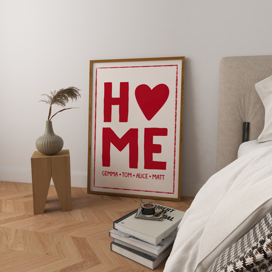 Personalised Name Home Art Print Plain