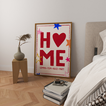 Personalised Name Home Art Print without a frame