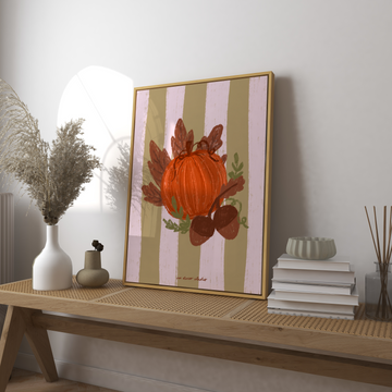 Striped Pumpkin Print without a frame