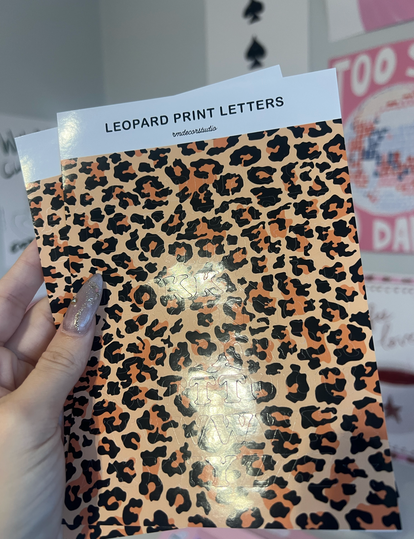 Leopard Print Letter Stickers