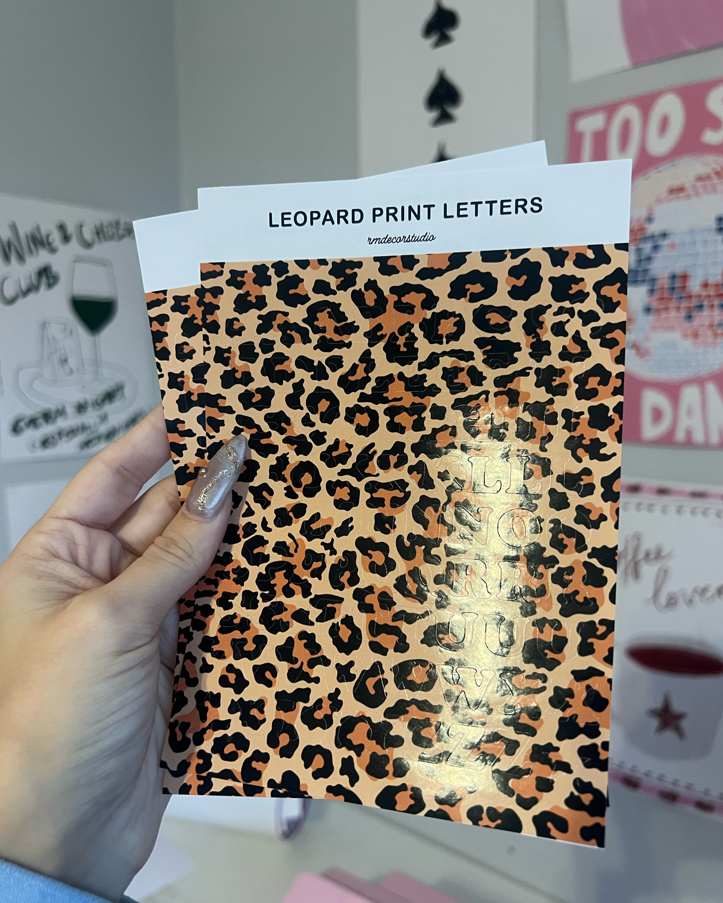 Leopard Print Letter Stickers