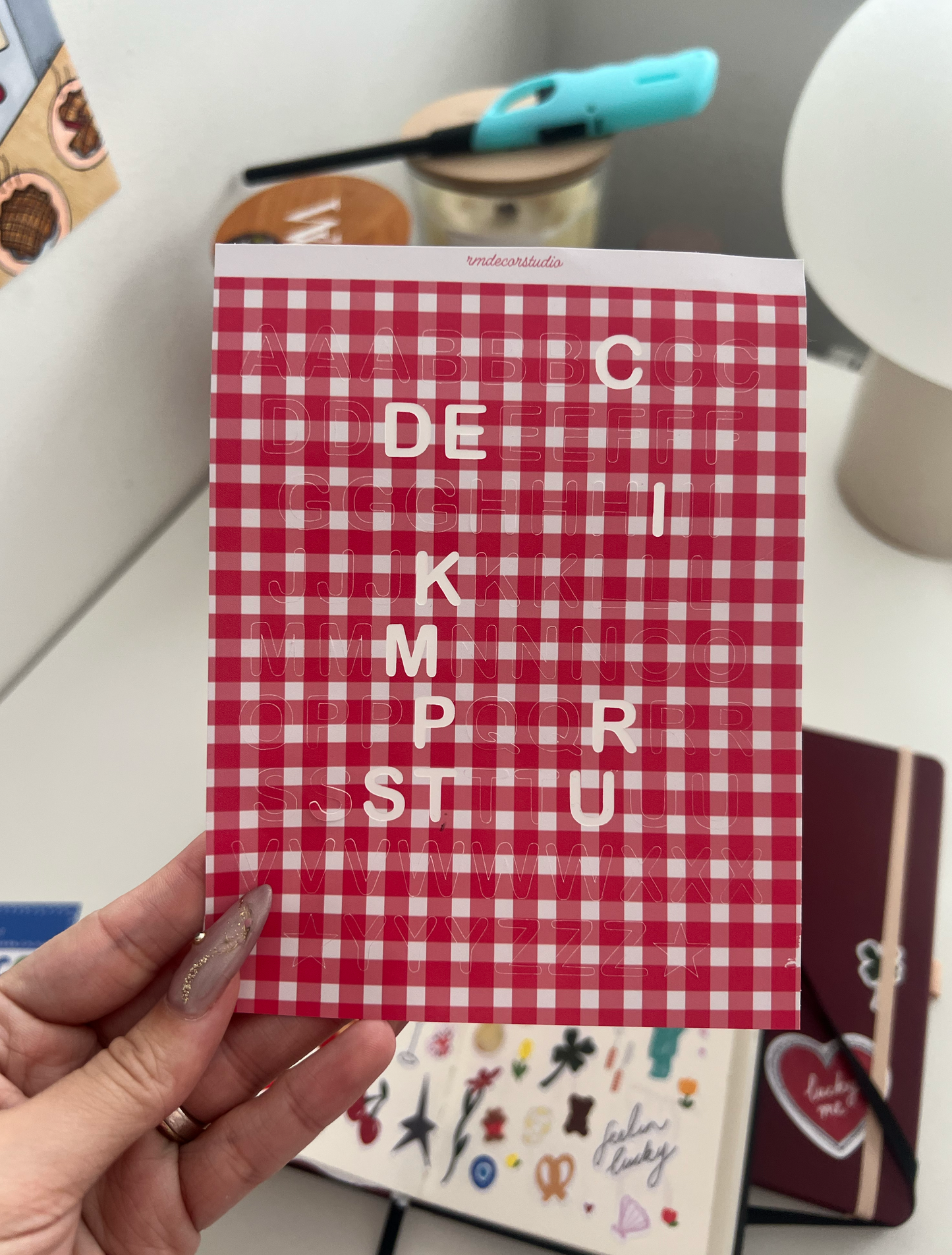 Chequered Letter Stickers
