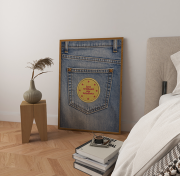 Lost Without My Trinkets Denim Patch Effect Art Print without a frame