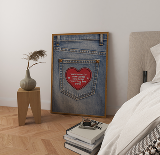 Welcome to NY Denim Patch Effect Art Print