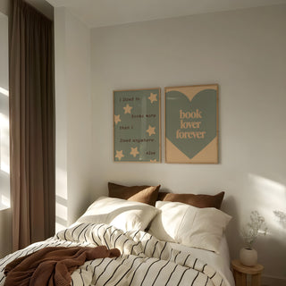 Book Lover Wall Art Set of 2 | Reading Room Literary Quote Prints