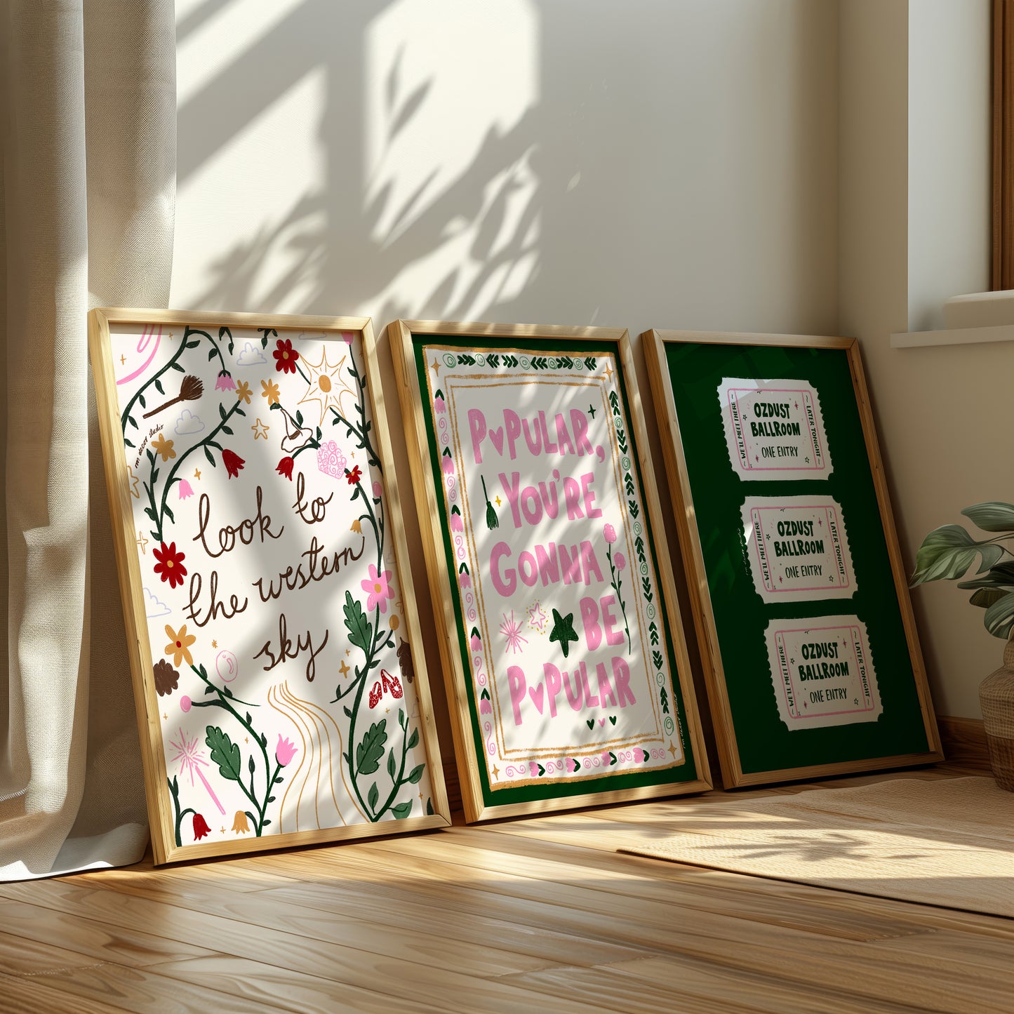3 Art prints, Look To The Western Sky, Popular You're Gonna Be Popular, Ozdust Ballroom