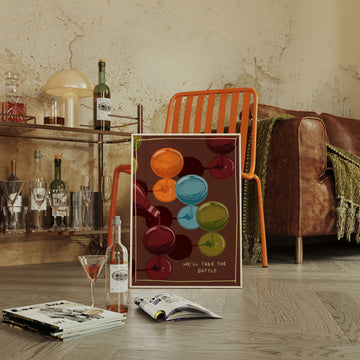 We'll Take The Bottle Art Print | Wine Lovers Wall Decor without a frame