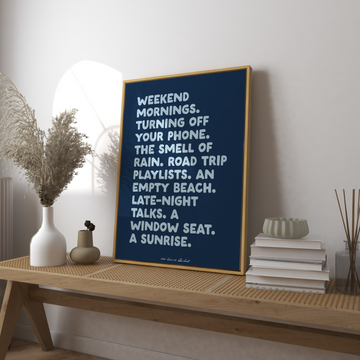 Weekend Mornings Art Print without a frame