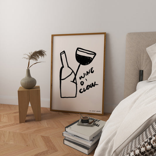 Wine O'Clock Art Print
