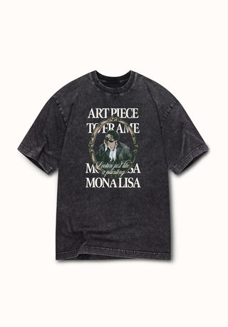 Mona Lisa Front Only Washed Oversized Tee