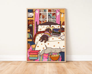 GIlmore Pups Autumnal Bedroom Art Print | Digital Download