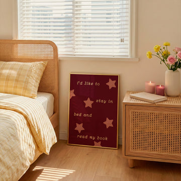 Stay in Bed and Read My Book Art Print | Book Lover Wall Art without a frame