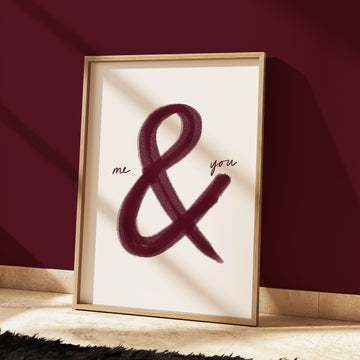 Me and You Art Print | Couple Minimalist Romantic Print without a frame