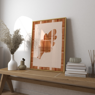 Plaid Leaf Art Print