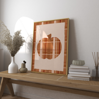 Plaid Pumpkins Art Print