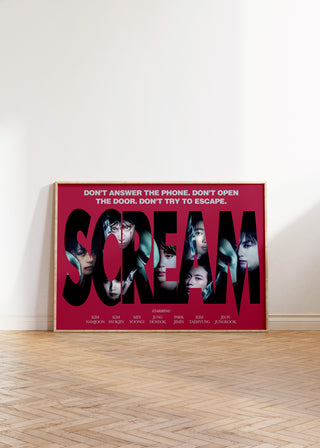 Bangtan OT7 Scream Halloween Movie Poster Print